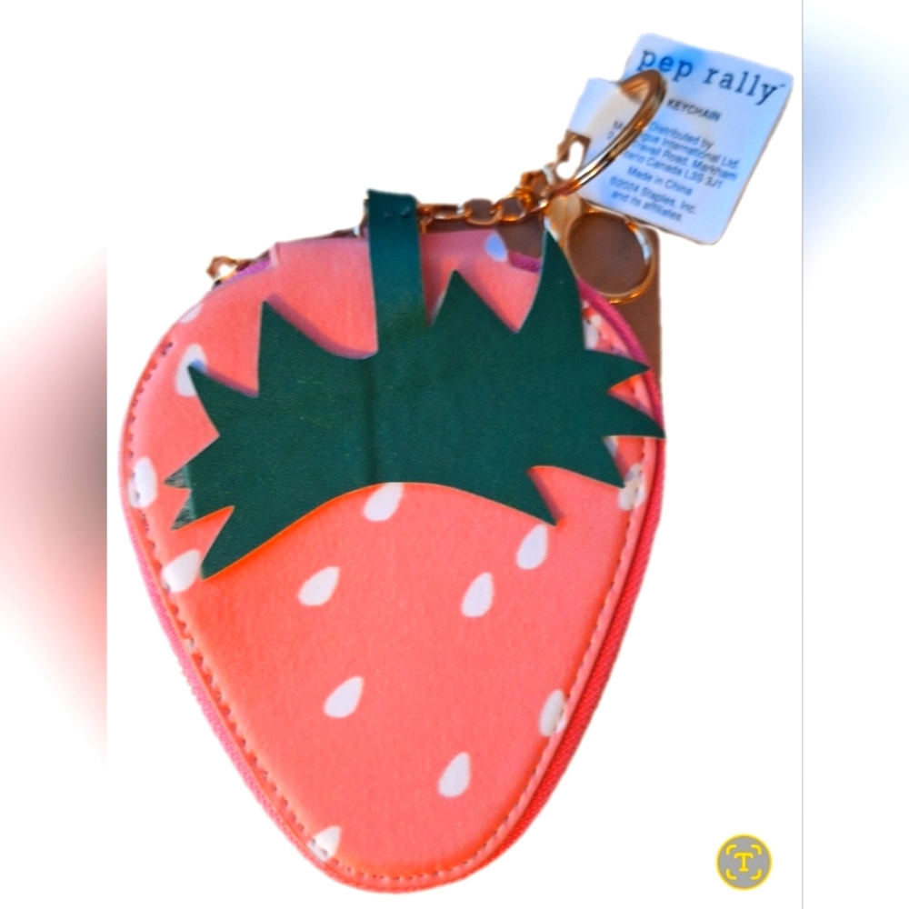 NWTs Strawberry Zip Up Keyring Wallet- 5"